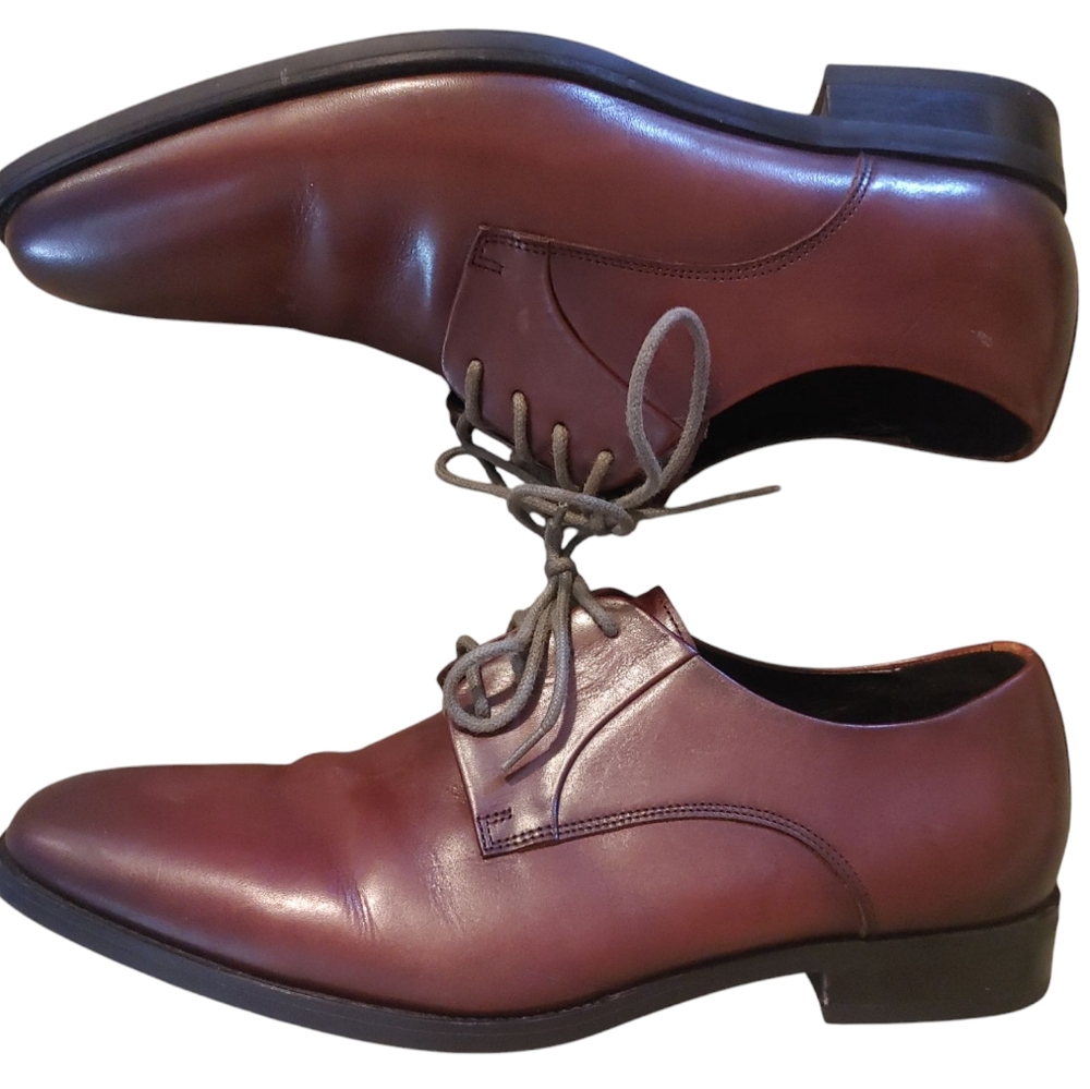 Gifennse 11.5 Men's Handmade Brown Leather Dress Shoes